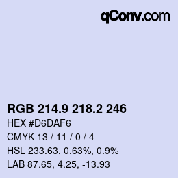 Color code: RGB 214.9 218.2 246 | qconv.com