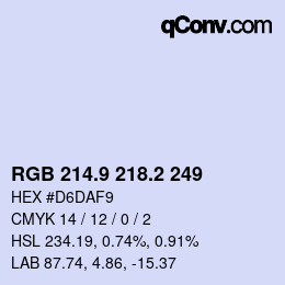 Color code: RGB 214.9 218.2 249 | qconv.com