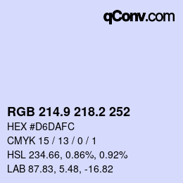 カラーコード: RGB 214.9 218.2 252 | qconv.com