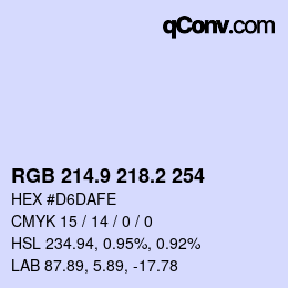 Color code: RGB 214.9 218.2 254 | qconv.com