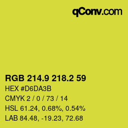 カラーコード: RGB 214.9 218.2 59 | qconv.com