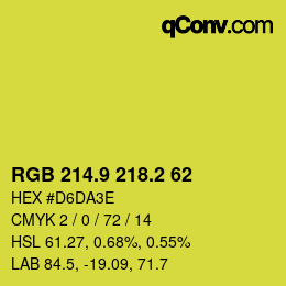 カラーコード: RGB 214.9 218.2 62 | qconv.com
