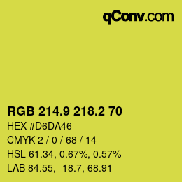 カラーコード: RGB 214.9 218.2 70 | qconv.com