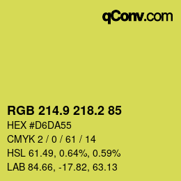 カラーコード: RGB 214.9 218.2 85 | qconv.com