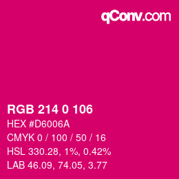 Color code: RGB 214 0 106 | qconv.com
