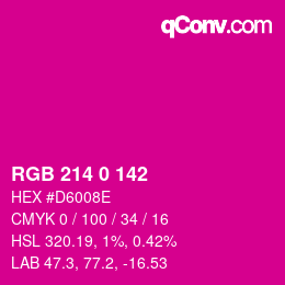 Color code: RGB 214 0 142 | qconv.com