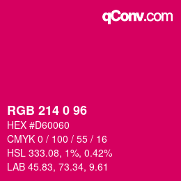 颜色代码: RGB 214 0 96 | qconv.com