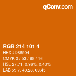 Color code: RGB 214 101 4 | qconv.com
