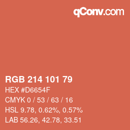 Farbcode: RGB 214 101 79 | qconv.com