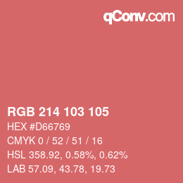 Color code: RGB 214 103 105 | qconv.com