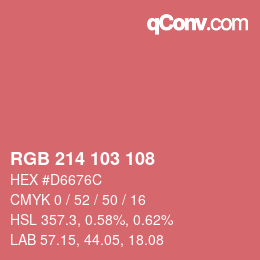 Color code: RGB 214 103 108 | qconv.com