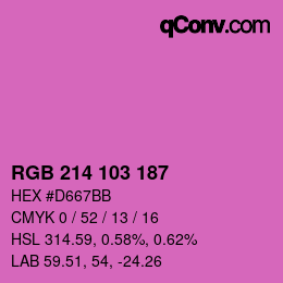Color code: RGB 214 103 187 | qconv.com