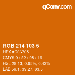 颜色代码: RGB 214 103 5 | qconv.com