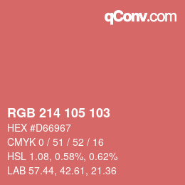 Color code: RGB 214 105 103 | qconv.com