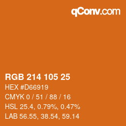 Color code: RGB 214 105 25 | qconv.com