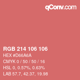 Color code: RGB 214 106 106 | qconv.com