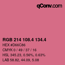 カラーコード: RGB 214 108.4 134.4 | qconv.com