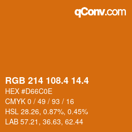 カラーコード: RGB 214 108.4 14.4 | qconv.com