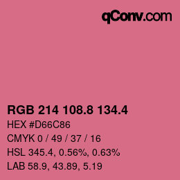 カラーコード: RGB 214 108.8 134.4 | qconv.com
