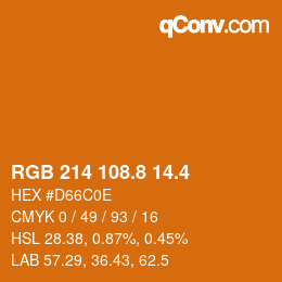 カラーコード: RGB 214 108.8 14.4 | qconv.com
