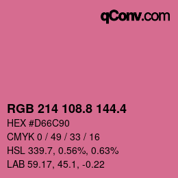 カラーコード: RGB 214 108.8 144.4 | qconv.com
