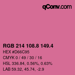 カラーコード: RGB 214 108.8 149.4 | qconv.com