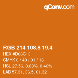 カラーコード: RGB 214 108.8 19.4 | qconv.com