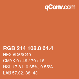 カラーコード: RGB 214 108.8 64.4 | qconv.com