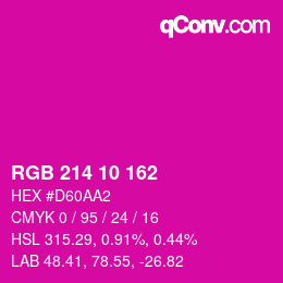 Color code: RGB 214 10 162 | qconv.com