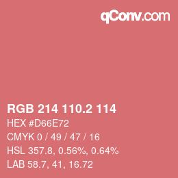 カラーコード: RGB 214 110.2 114 | qconv.com