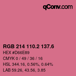 カラーコード: RGB 214 110.2 137.6 | qconv.com