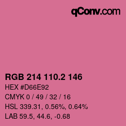 カラーコード: RGB 214 110.2 146 | qconv.com