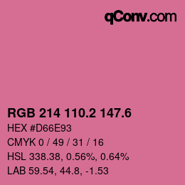 カラーコード: RGB 214 110.2 147.6 | qconv.com