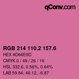 カラーコード: RGB 214 110.2 157.6 | qconv.com