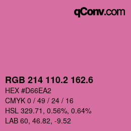 カラーコード: RGB 214 110.2 162.6 | qconv.com