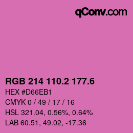 カラーコード: RGB 214 110.2 177.6 | qconv.com