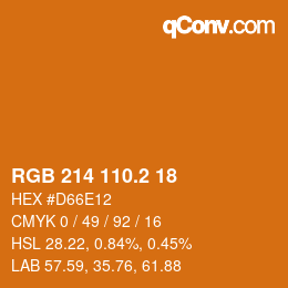 カラーコード: RGB 214 110.2 18 | qconv.com