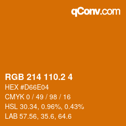 カラーコード: RGB 214 110.2 4 | qconv.com