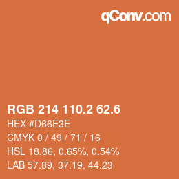 カラーコード: RGB 214 110.2 62.6 | qconv.com