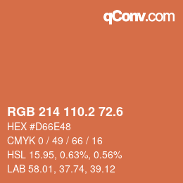 カラーコード: RGB 214 110.2 72.6 | qconv.com