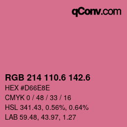 カラーコード: RGB 214 110.6 142.6 | qconv.com