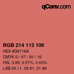 Color code: RGB 214 113 106 | qconv.com