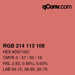 Color code: RGB 214 113 108 | qconv.com