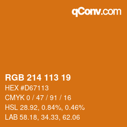 Color code: RGB 214 113 19 | qconv.com