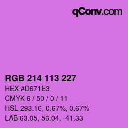 Color code: RGB 214 113 227 | qconv.com