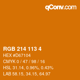 Color code: RGB 214 113 4 | qconv.com