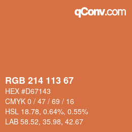 Código de color: RGB 214 113 67 | qconv.com