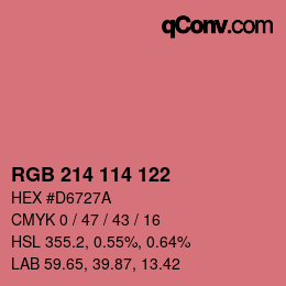 Farbcode: RGB 214 114 122 | qconv.com