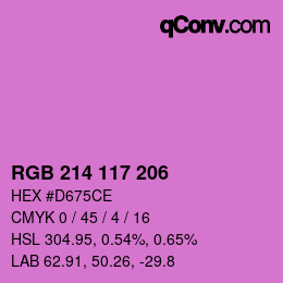 颜色代码: RGB 214 117 206 | qconv.com