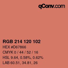 Color code: RGB 214 120 102 | qconv.com